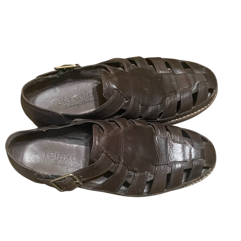 Tommy Bahama Relaxology Men's Maunai Brown Leather Fisherman Sandals, Sz. 7D - Picture 7 of 9